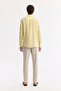 Men's Yellow Button down Collar 100% Linen Comfort Fit Shirt B002191 - 5