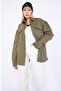 Women's Oversize Jean Shirt Khaki - 5