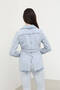 Women's Long Sleeve Single Button Jean Jacket Light Blue - 7
