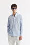 Men's Light Blue Button-Down Collar Cotton Easy-Iron Regular Fit Shirt A51Y2130