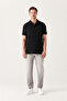 Men's Black 100% Cotton Cool Polo Collar T-Shirt E 001004 - 5