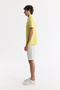 Men's Yellow Non-Curling Polo Collar 100% Cotton Basic Regular Fit T-Shirt B001032 - 3