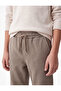 Pique Fabric Barrel Cut School Sweatpants with Pockets and Tie Waist - 2