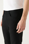 Men's Black 5-Pocket Stretch Canvas Slim Fit Trousers B003001 - 6