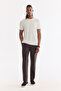 Men's White Crew Neck Bi-Stretch Soft Touch Basic Regular Fit T-Shirt B001031 - 5