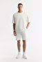 Men's White Elastic Waist Lace-Up Bi-Stretch 2 Thread Knitted Regular Fit Shorts A51Y3611 - 6