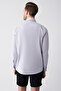Men's Light Gray Oxford 100% Cotton Buttoned Collar Shirt B 002003 - 4