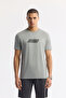Men's Gray Crew Neck Printed Rayon Soft Touch Regular Fit T-Shirt A51Y1031
