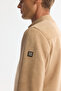Men's Beige Suede Textured Front Zipper Thin Coat B 006002 - 3