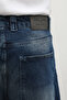 Men's Skater Fit Jean Trousers Navy Blue Oversize Pipe Leg - 5