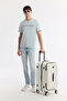 Men's Gray Crew Neck Reflective Bi-Stretch Interlock Regular Fit T-Shirt A51Y1037 - 7
