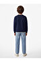 Viscose Blended Crew Neck Long Sleeve Sweatshirt - 4