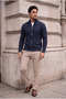 Marlow Anti-Peeling Anti-Pilling Ribbed Stand Collar Zippered Men's Knitwear Cardigan - Indigo - 6