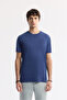 Men's Indigo Crew Neck Bi-Stretch Soft Touch Basic Regular Fit T-Shirt B001031
