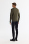 Men's Khaki Crew Neck Viscose Blend Basic Knitwear Regular Fit Sweater B005021 - 4