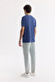 Men's Indigo Crew Neck Bi-Stretch Soft Touch Basic Regular Fit T-Shirt B001031 - 4