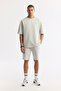 Men's Stone Crew Neck Printed Bi-Stretch 2 Thread Oversize Fit T-Shirt A51Y1082 - 6