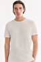 Men's White Crew Neck Soft Touch Basic Regular Fit T-Shirt B001171 - 3