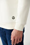 Men's White Crew Neck 3 Thread Raised Cotton Sweatshirt E 001017 - 5
