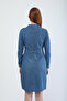 Women's Belted Long Sleeve Dress - 5