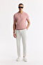 Men's Pink Polo Neck Viscose Blended Basic Knitwear Regular Fit T-Shirt B005120 - 6