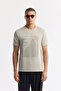 Men's Gray Crew Neck Printed Bi-Stretch Interlock Regular Fit T-Shirt A51Y1072