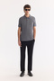 Men's Anthracite Non-Curling Polo Neck 100% Cotton Basic Regular Fit T-Shirt B001032 - 5