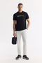 Men's Black Crew Neck Printed Bi-Stretch Interlock Regular Fit T-Shirt A51Y1089 - 7