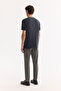 Men's Anthracite Crew Neck Bi-Stretch Soft Touch Basic Regular Fit T-Shirt B001031 - 4