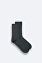 Men's Anthracite Cashmere Socks B 008502 - 2