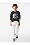 Printed Crew Neck Long Sleeve Cotton Sweatshirt