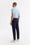Men's Navy Blue Side Waist Elastic Wafer Chino Trousers B 003033 - 6
