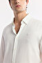 Men's White Button-Down Collar Viscose Blended Easy-Iron Regular Fit Shirt A51Y2043 - 2
