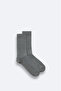 Men's Gray Textured Bamboo Socks A42Y8508 - 2