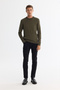 Men's Khaki Crew Neck Viscose Blend Basic Knitwear Regular Fit Sweater B005021 - 5