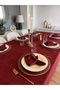 Pearl Velvet Textured Tablecloth Burgundy (Napkins Not Included) - 4