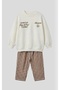 Boy's Cotton Printed Detailed Non-Stitched Suit