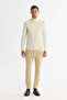 Men's Ecru Full Turtleneck Patterned Soft Touch Knitwear Regular Fit Sweater A42Y5117 - 5