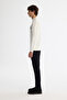 Men's Ecru Crew Neck Cotton Printed Elastane Regular Fit Sweatshirt A42Y1251 - 3