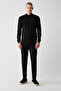 Men's Black Half Turtleneck Wool Blended Front Patterned Knitwear Sweater A32Y5193 - 6
