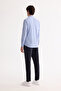 Men's Blue Button-Down Collar Easy-Iron Slim Fit Shirt A42Y2134 - 5