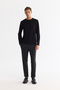 Men's Black Crew Neck Cotton Basic Regular Fit Sweatshirt A42Y1350 - 5