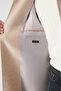 Men's Beige Wool Hidden Placket Raglan Sleeve Long Stamp Coat A32Y6102 - 6