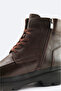 Men's Brown 100% Leather Laced Flexible Sole Boots A32y8009 - 3