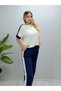 Women's Modal Fabric Stripe Detailed Comfortable Cut Soft Textured Daily Sports Tracksuit Set - 5