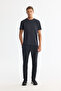 Men's Anthracite Crew Neck Printed Elastane Regular Fit T-Shirt A42Y1017 - 5