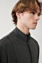 Men's Anthracite Stand Collar Printed Soft Touch Printed Regular Fit Sweatshirt A41Y1225 - 5