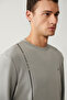 Men's Gray Crew Neck Printed Soft Touch Regular Fit Sweatshirt A41Y1224 - 5