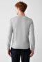 Men's Gray Crew Neck Front Patterned Sweater A32Y5158 - 4