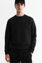 Men's Black Crew Neck Printed Elastane Regular Fit Sweatshirt A42Y1335 - 2